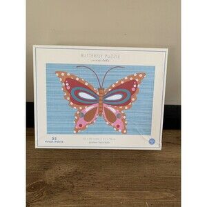 Pottery Barn Kids 35 Piece Butterfly Floor Puzzle 20”x30” Colorful Complete
